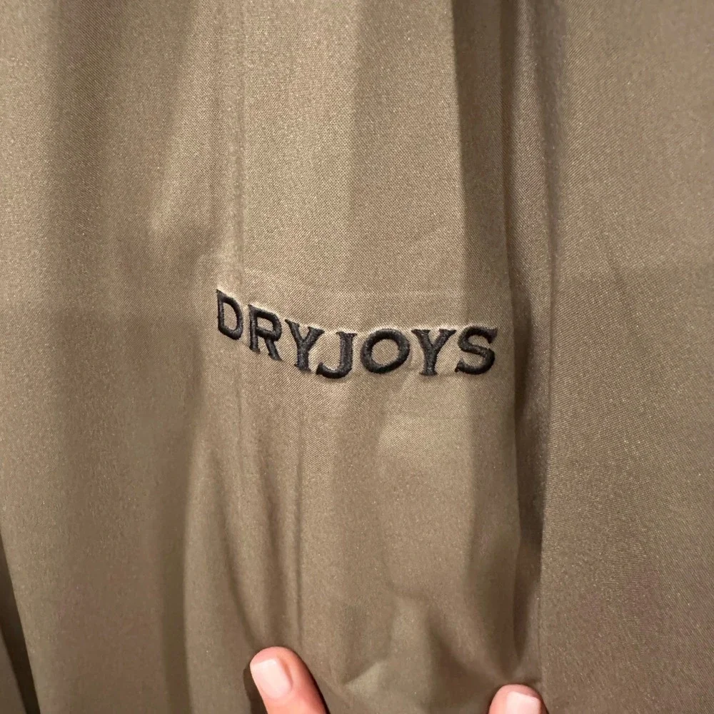 FootJoy DryJoys Jacket Mens XL Tan Black Full Zip Golf Rain Windbreaker